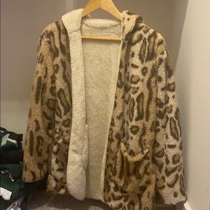 Reversible very SOFT jacket cheetah and white